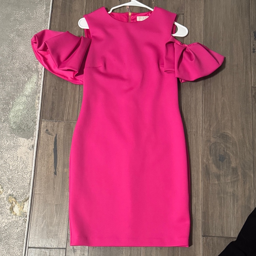 Ted Baker Fuchsia Cold Shoulder Dress